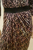 SALONI Black Brown Silk Geometric Animal Print Elastic Waist Formal Dress UK12