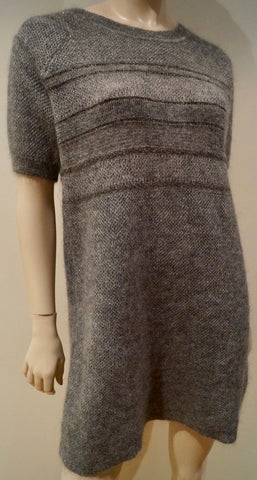 AUTUMN CASHMERE Women's Grey Round Neck Zipper Detail Knitwear Jumper Sweater