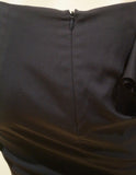 JIL SANDER Women's Black Virgin Wool Ruffle Detail Formal Evening Lined Skirt 36