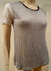 7 FOR ALL MANKIND Grey Round Neck White Glitter Sheen Short Sleeve T-Shirt Tee S