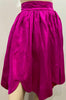 KENZO PARIS Hot Pink 100% Silk Pleated Scalloped Hemline Short Mini Skirt 38 UK8
