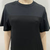 3.1 PHILLIP LIM Black Cotton Silk Short Sleeve Split Side Sheer Hemline Dress M