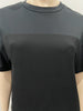 3.1 PHILLIP LIM Black Cotton Silk Short Sleeve Split Side Sheer Hemline Dress M