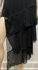 3.1 PHILLIP LIM Black Cotton Silk Short Sleeve Split Side Sheer Hemline Dress M