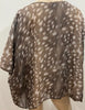 EMMA COOK Beige Cream Deer Animal Print Silk Chiffon Short Sleeve Blouse Top 12