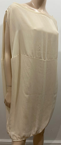 ASPESI Charcoal Grey Cotton Stretch Round Neck Long Sleeve Bodycon Maxi Dress M
