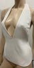 GARETH PUGH White Halter Plunge V Neck Neck Backless Sleeveless Top 42 UK10 BNWT