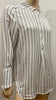 BRORA White Black Red Geometric Pattern Collarless Long Sleeve Blouse Shirt UK12