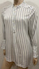 BRORA White Black Red Geometric Pattern Collarless Long Sleeve Blouse Shirt UK12