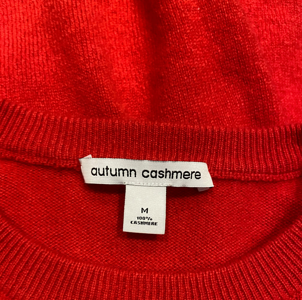 AUTUMN CASHMERE Red 100% Cashmere LONDON Theme Jumper Sweater Top M