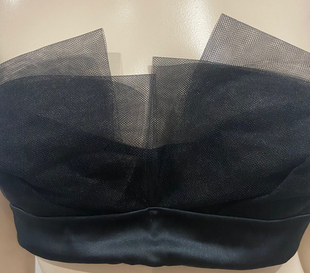 LA PERLA BLACK LABEL Black Mesh Satin Trim Underwired Balconette Bra 3; 36B EU80