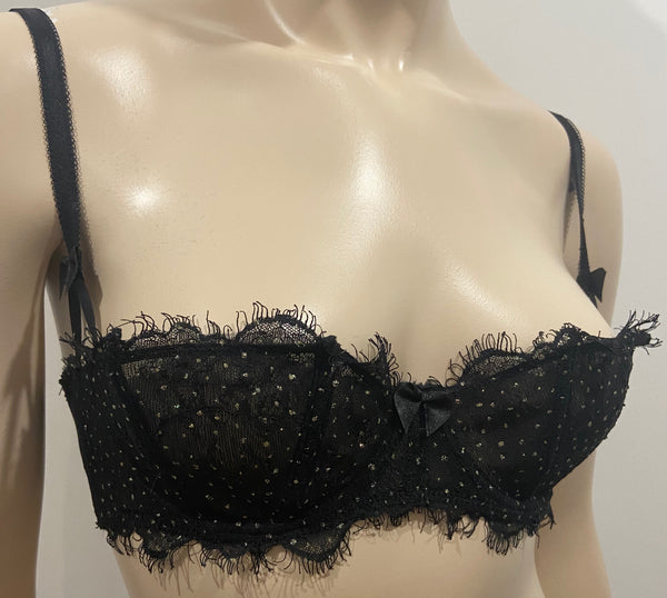 AGENT PROVOCATEUR Black & Copper Animal Print Underwired Balconette Bra 36C