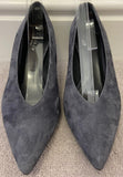 JIGSAW Grey Suede Pointed Toe Slip On Stiletto Heel Pumps Shoes EU38 UK5 - NEW!