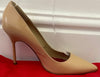 CH CAROLINA HERRERA Nude Beige Leather Pointed Toe High Pumps Shoes 38 NEW!