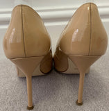 CH CAROLINA HERRERA Nude Beige Leather Pointed Toe High Pumps Shoes 38 NEW!