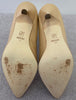 CH CAROLINA HERRERA Nude Beige Leather Pointed Toe High Pumps Shoes 38 NEW!