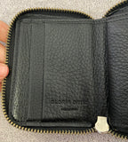 GLORIA ORTIZ Black Pebbled Leather Zip Fastened Coin & Card Slot Purse Wallet