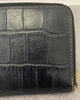 MULBERRY Black Leather Crocodile Print Zip Around Fastened Large Purse Wallet