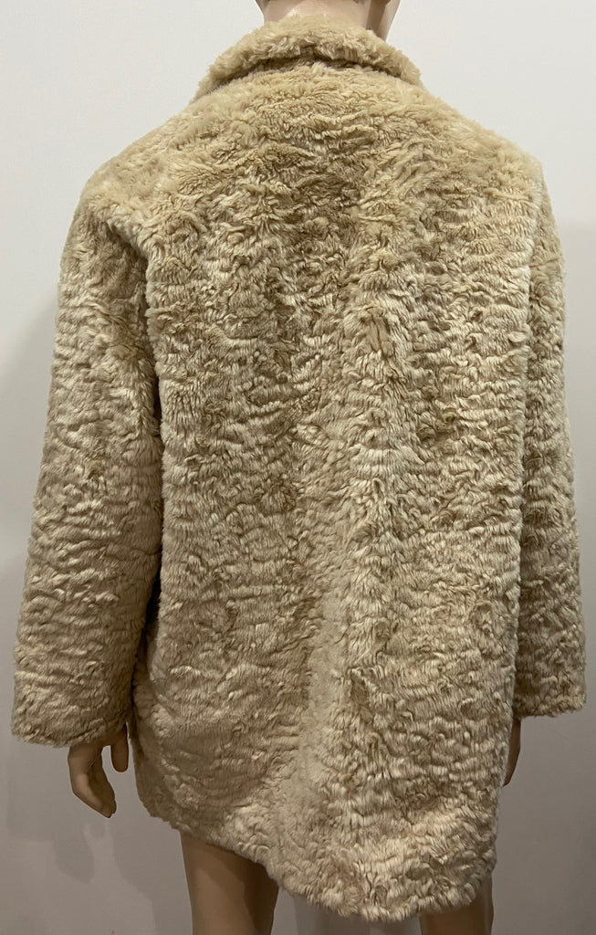 MAISON SCOTCH Cream Luxury Soft Faux Fur Single Breasted Lined Jacket Coat P