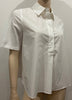 COS White 100% Cotton Collared Jersey Rear & Short Sleeve Blouse Shirt Top XS