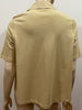 COS Camel 100% Cotton Collared Jersey Rear & Short Sleeve Blouse Shirt Top XS