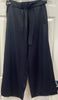 VINCE Royal Blue Shined Fabric Elastic Belted Waist Wide Leg Capri Trousers Pants S