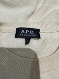 APC RUE MADAME PARIS Cream 100% Extra Fine Wool Knitwear Jumper Sweater Top S
