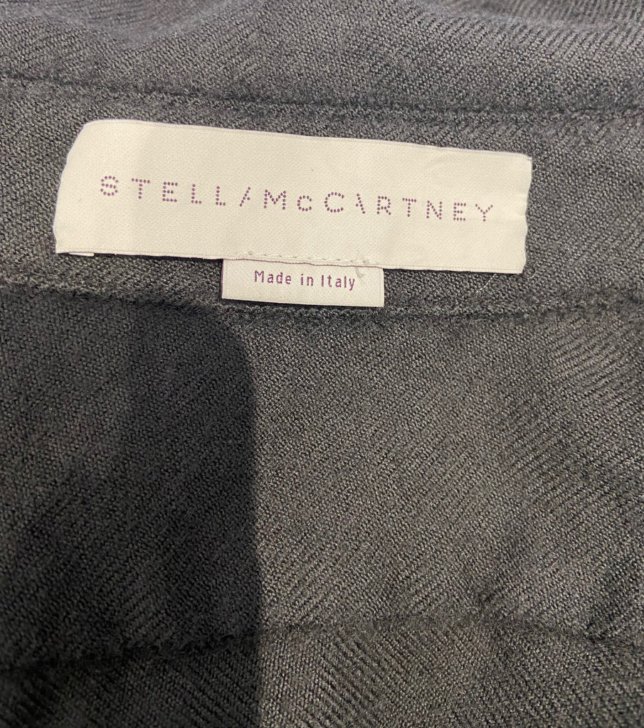 STELLA MCCARTNEY Grey Wool Tailored Rope Embroidery Blouse Shirt Top 42 UK12