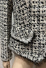 AE ELEGANCE PARIS Black & White Abstract Tweed Lined Blazer Jacket F40 GB12