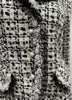 AE ELEGANCE PARIS Black & White Abstract Tweed Lined Blazer Jacket F40 GB12