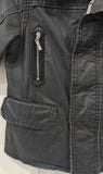 CHRISTIAN DIOR Kids Boy's Dark Brown Cotton Zipper Fleece Lined Biker Jacket 6Y