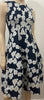 CAROLINA HERRERA Navy & White Floral Print Dress With Matching Cardigan UK6 XS