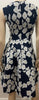 CAROLINA HERRERA Navy & White Floral Print Dress With Matching Cardigan UK6 XS