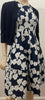 CAROLINA HERRERA Navy & White Floral Print Dress With Matching Cardigan UK6 XS