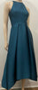 MONIQUE LHUILLIER Sapphire Blue Round Neck Sleeveless Pleated Evening Dress UK8