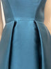 MONIQUE LHUILLIER Sapphire Blue Round Neck Sleeveless Pleated Evening Dress UK8