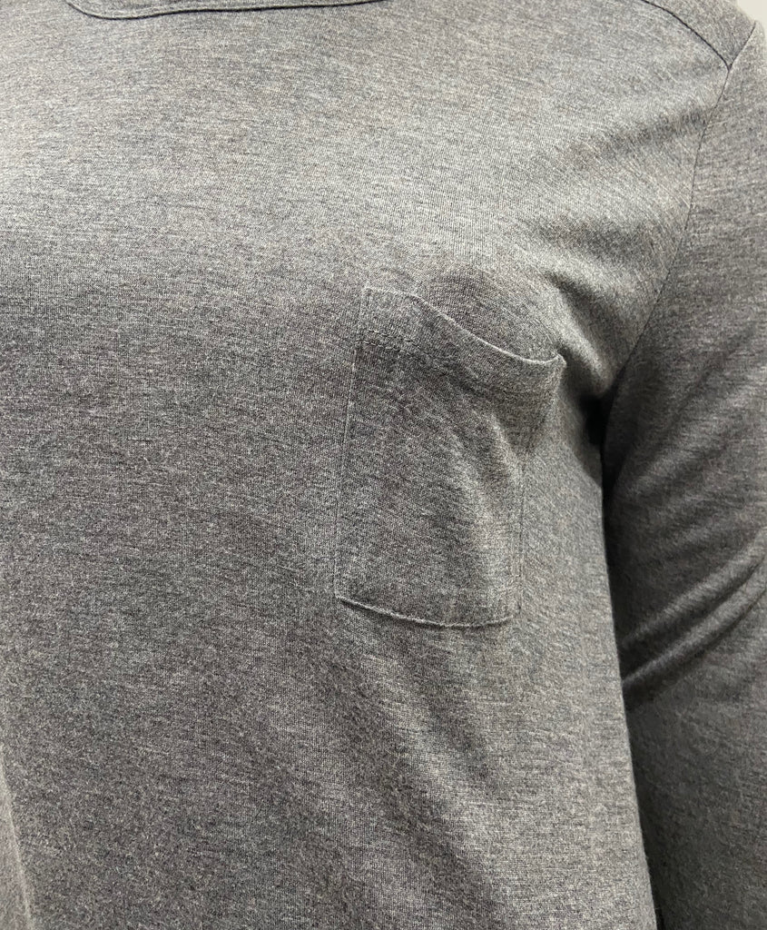 T ALEXANDER WANG Grey Round Neck Long Sleeve Jersey Wear T-Shirt Tee Top S