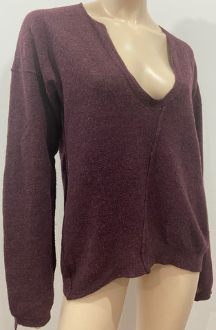 KARL LAGERFELD Women's Black Wet Look / Glossy Sleeve Sweater Top Sz: M
