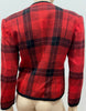 CAROLINE CHARLES Red Tartan Check Padded Shoulder Boxy Blazer Jacket UK10