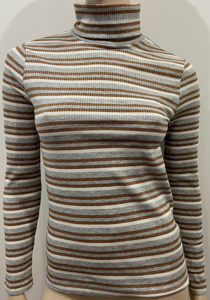 M&S COLLECTION Multi Colour Metallic Thread Ribbed Jumper Sweater Top UK10 NEW!