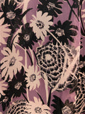ANNA SUI Purple Pink Black Gold Wide Leg Flare Floral Print Trousers Pants UK12