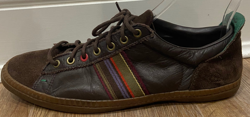 PAUL SMITH Menswear OSMO Brown Leather & Suede Lace Up Sneakers Trainers UK9