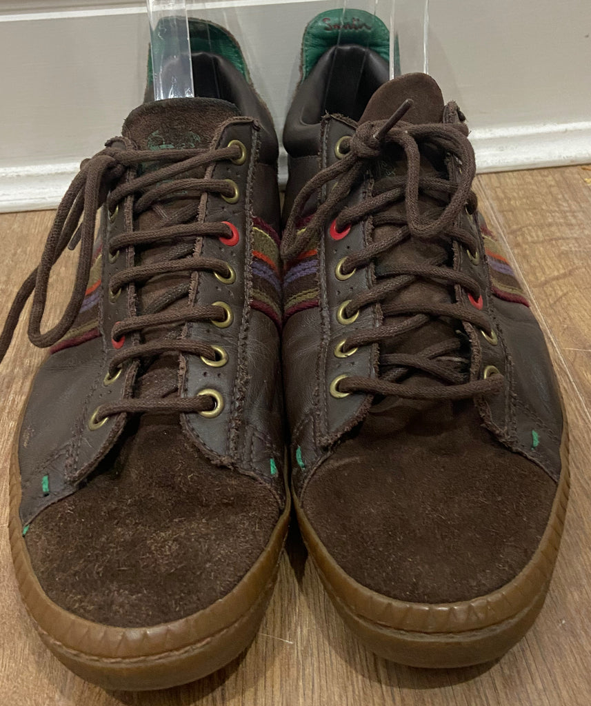 PAUL SMITH Menswear OSMO Brown Leather & Suede Lace Up Sneakers Trainers UK9