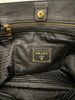 PRADA Black Pebbled Leather Gold Tone Detail Large Tote Shoulder Bag w Dust Bag