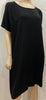 EILEEN FISHER Black 100% Silk Round Neck Short Sleeve Tunic Smock Dress XS