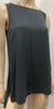 EILEEN FISHER Charcoal Grey 100% Silk Round Neck Sleeveless Free-Flowing Top XS