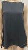 EILEEN FISHER Charcoal Grey 100% Silk Round Neck Sleeveless Free-Flowing Top XS