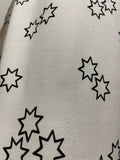 HUSH White & Black Star Print Round Neck Sleeveless A-Line Midi Maxi Dress UK8