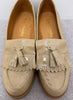RUSSELL & BROMLEY Nude Beige Shined Leather Tassel Slip On Loafer Shoes EU38 UK5