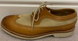 OLIVER SWEENEY GOODYEAR Welted Tan Leather & Beige Suede Brogue Shoes UK 8.5
